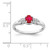 Sterling Silver Rhodium-plated Ruby and White Sapphire Ring - QR-5B29A40B-4798