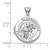 Sterling Silver Rhodium-plated Saint Christopher Protect Us 16mm Round Locket