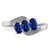 Sterling Silver Rhodium-plated Sapphire & Diamond Ring - QD-B184D1F0-1009