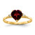 14k 7mm Heart Garnet AA Diamond ring