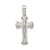 Sterling Silver Rhodium-plated Satin & Polished Crucifix Pendant