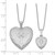 Sterling Silver Rhodium-plated Satin D/C 18in Diamond Cross Heart Locket Necklace & 14in Cross Heart Pendant Necklace Set