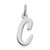Sterling Silver Rhodium-plated Script Letter C Initial Charm - QC-871B4B0D-9036