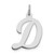 Sterling Silver Rhodium-plated Script Letter D Initial Charm - QC-09B16FFF-1357