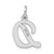 Sterling Silver Rhodium-plated Script Letter D Initial Charm - QC-58BC2F19-9016