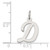 Sterling Silver Rhodium-plated Script Letter D Initial Charm - QC-58BC2F19-9016