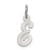 Sterling Silver Rhodium-plated Script Letter E Initial Charm - QC-D1010124-6267