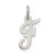 Sterling Silver Rhodium-plated Script Letter F Initial Charm - QC-88A8A001-7570