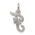Sterling Silver Rhodium-plated Script Letter F Initial Charm - QC-88A8A001-7570