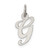 Sterling Silver Rhodium-plated Script Letter G Initial Charm - QC-8A7A9428-6495