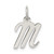 Sterling Silver Rhodium-plated Script Letter M Initial Charm - QC-52B721DD-3205