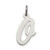 Sterling Silver Rhodium-plated Script Letter O Initial Charm - QC-D77F27AF-5476