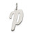 Sterling Silver Rhodium-plated Script Letter P Initial Charm - QC-6AA08858-5120