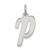 Sterling Silver Rhodium-plated Script Letter P Initial Charm - QC-B29B703B-4120