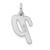 Sterling Silver Rhodium-plated Script Letter P Initial Charm - QC-B29B703B-4120