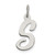 Sterling Silver Rhodium-plated Script Letter S Initial Charm - QC-62D05BE4-2822