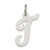 Sterling Silver Rhodium-plated Script Letter T Initial Charm - QC-3C233602-8739