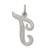 Sterling Silver Rhodium-plated Script Letter T Initial Charm - QC-55E10119-6565