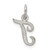 Sterling Silver Rhodium-plated Script Letter T Initial Charm - QC-B826C05F-7394