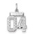 Sterling Silver Rhodium-plated Small Diamond-cut #04 Charm