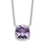 Sterling Silver Rhodium-plated Square Amethyst w/2 in ext. Necklace