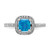 Sterling Silver Rhodium-plated Square Blue Created Opal CZ Ring - QR-0DA64AD1-7139