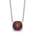 Sterling Silver Rhodium-plated Square Garnet w/2 in ext. Necklace