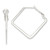 Sterling Silver Rhodium-plated Square Hoop Earrings