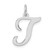 Sterling Silver Rhodium-plated Stamped Letter T Initial Charm