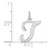 Sterling Silver Rhodium-plated Stamped Letter T Initial Charm
