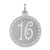 Sterling Silver Rhodium-plated Sweet Sixteen Disc Charm - QC-0BA9B3BA-3277