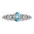 Sterling Silver Rhodium-plated Swiss Blue Topaz & Diam. Ring - QB-F41DE0DF-7407