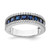 Sterling Silver Rhodium-plated Synthetic Blue Spinel & CZ Ring - QR-279D23A2-9082
