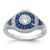 Sterling Silver Rhodium-plated Synthetic Blue Spinel & CZ Ring - QR-6909B5AD-2710