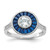 Sterling Silver Rhodium-plated Synthetic Blue Spinel and CZ Ring - QR-AF4B4EDF-9806