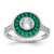 Sterling Silver Rhodium-plated Synthetic Green Spinel and CZ Ring - QR-0A88AD1F-8923
