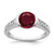 Sterling Silver Rhodium-plated Synthetic Ruby and CZ Bezel Ring - QR-1B79A4E6-4559