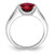 Sterling Silver Rhodium-plated Synthetic Ruby and CZ Bezel Ring - QR-76F5DBF2-9864