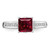 Sterling Silver Rhodium-plated Synthetic Ruby and CZ Ring - QR-A65CB9BE-1514