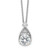 Sterling Silver Rhodium-plated Teardrop CZ 16in w/2 in Ext Necklace