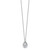 Sterling Silver Rhodium-plated Teardrop CZ 16in w/2 in Ext Necklace