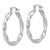 Sterling Silver Rhodium-plated Textured 3.7mm Twisted Hoop Earrings - QE-687651F7-9440