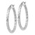 Sterling Silver Rhodium-plated Textured 3x35mm Hoop Earrings
