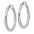 Sterling Silver Rhodium-plated Textured 4x40mm Hoop Earrings