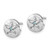 Sterling Silver Rhodium-Plated Textured Crystal Sand Dollar Post Earrings