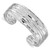 Sterling Silver Rhodium-plated Textured Cuff Bangle