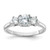 Sterling Silver Rhodium-plated Three CZ Ring - QR-9EBDE352-2363
