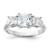 Sterling Silver Rhodium-plated Three Stone CZ Ring - QR-C49A356F-3100