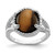 Sterling Silver Rhodium-plated Tigers Eye Quartz and Diamond Ring - QR-D877AE32-5624