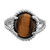 Sterling Silver Rhodium-plated Tigers Eye Quartz and Diamond Ring - QR-D877AE32-5624